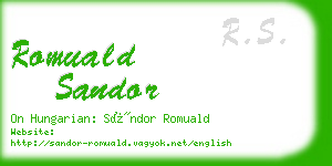 romuald sandor business card
